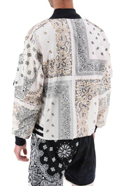 Children Of The Discordance Bomber Jacket With Bandana Motif   White