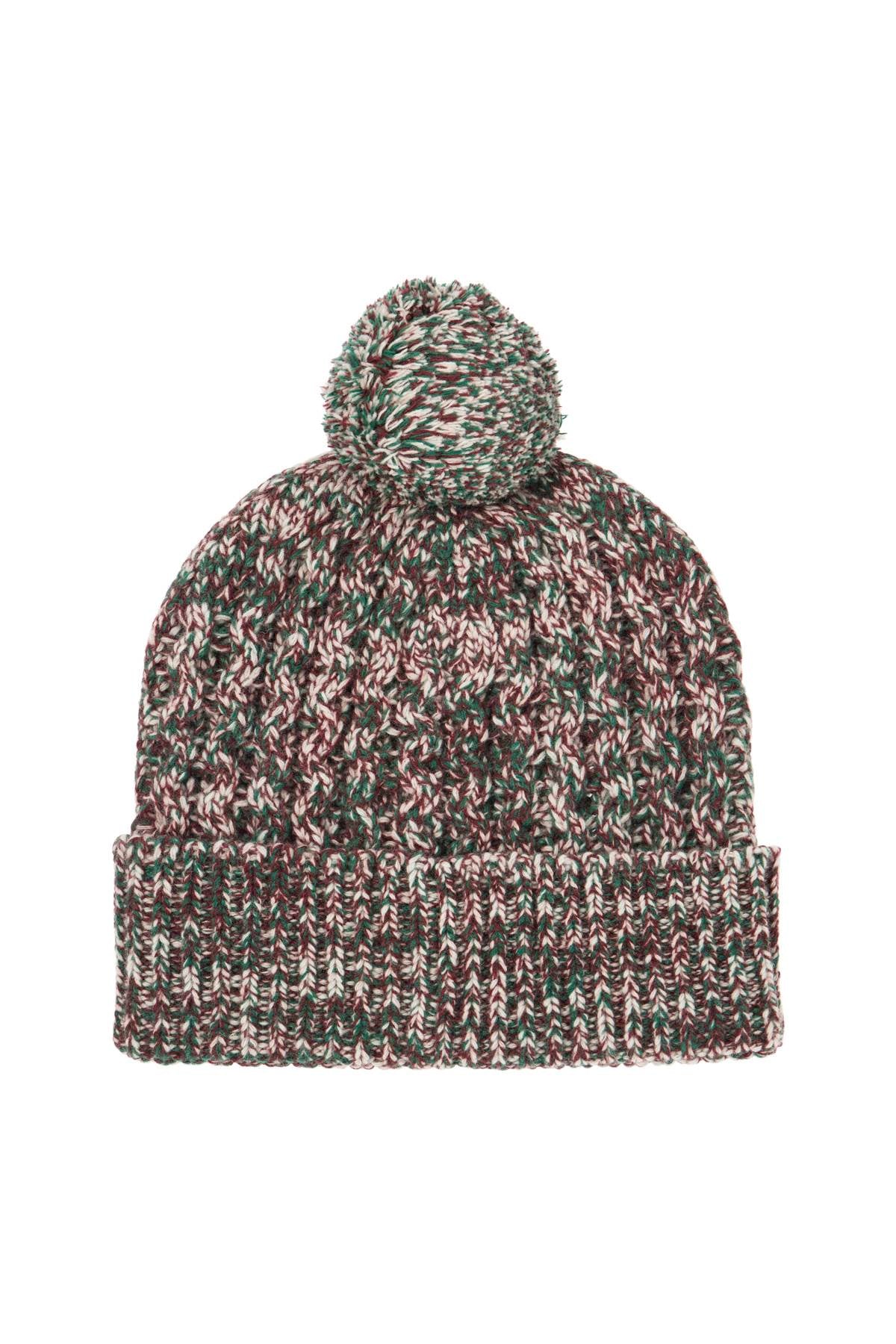 Golden Goose Multicolor Wool Beanie Hat With Pom Pom.