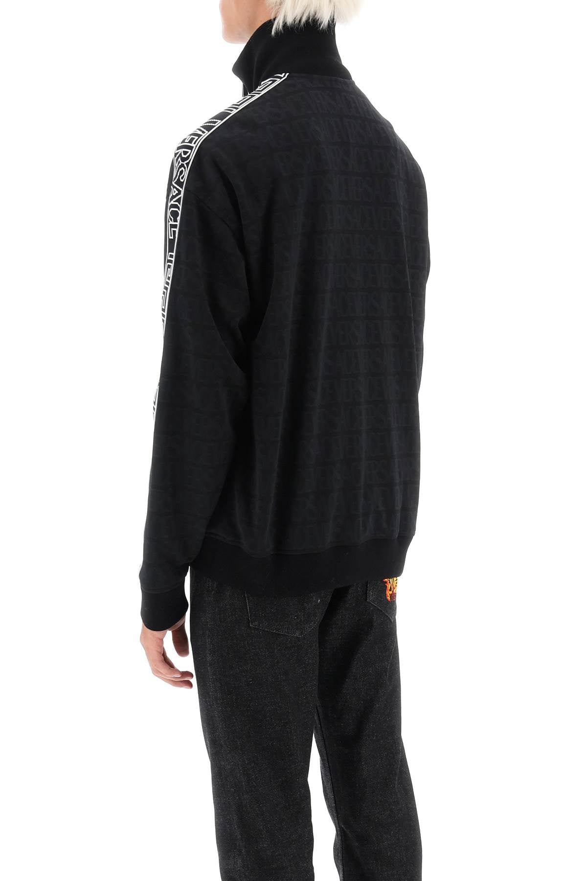 Versace Techno Allover Track Sweatshirt   Black