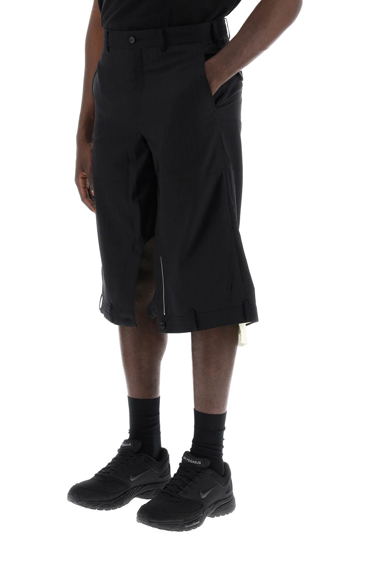 Comme Des Garcons Homme Plus Upside Down Bermuda Shorts   Black