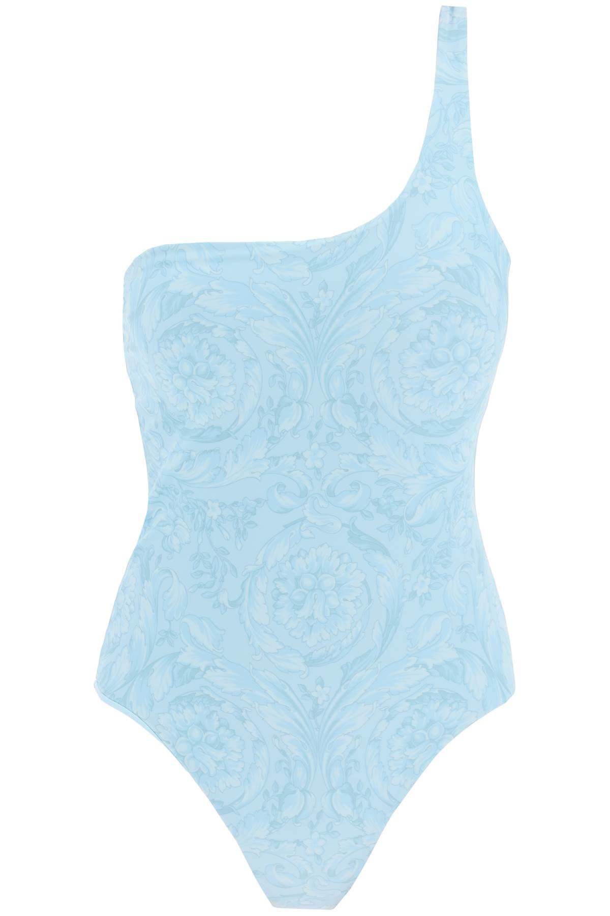 Versace One Shoulder Baroque   Light Blue