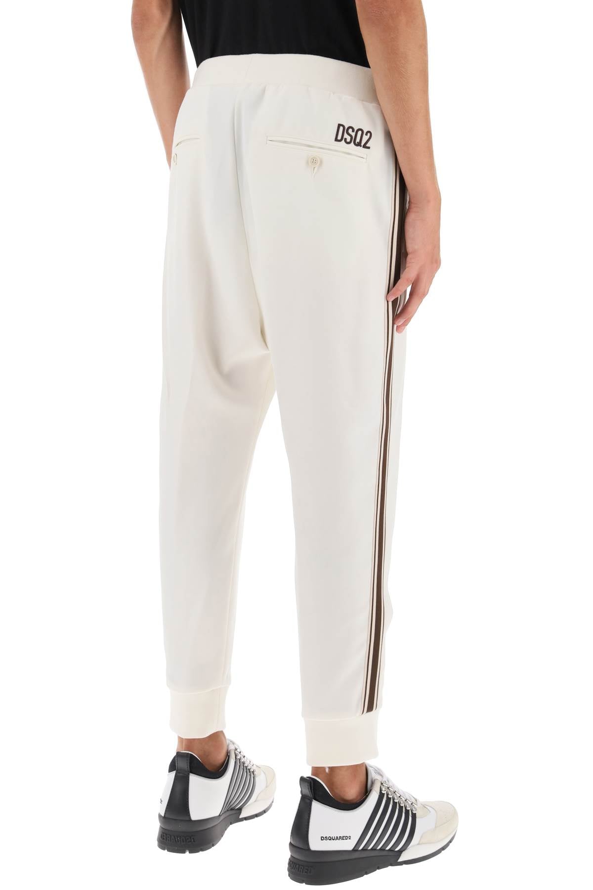 Dsquared2 Wool Blend Tailored Jog Pants   White