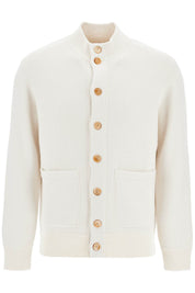 Brunello Cucinelli Double Knit Cardigan In Seven   White