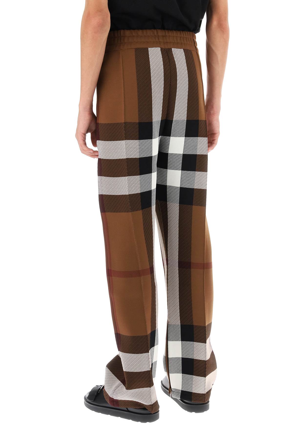 Burberry Check Track Pants   Brown