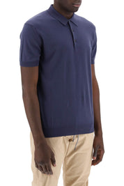 Baracuta Cotton Knit Polo Shirt   Blue