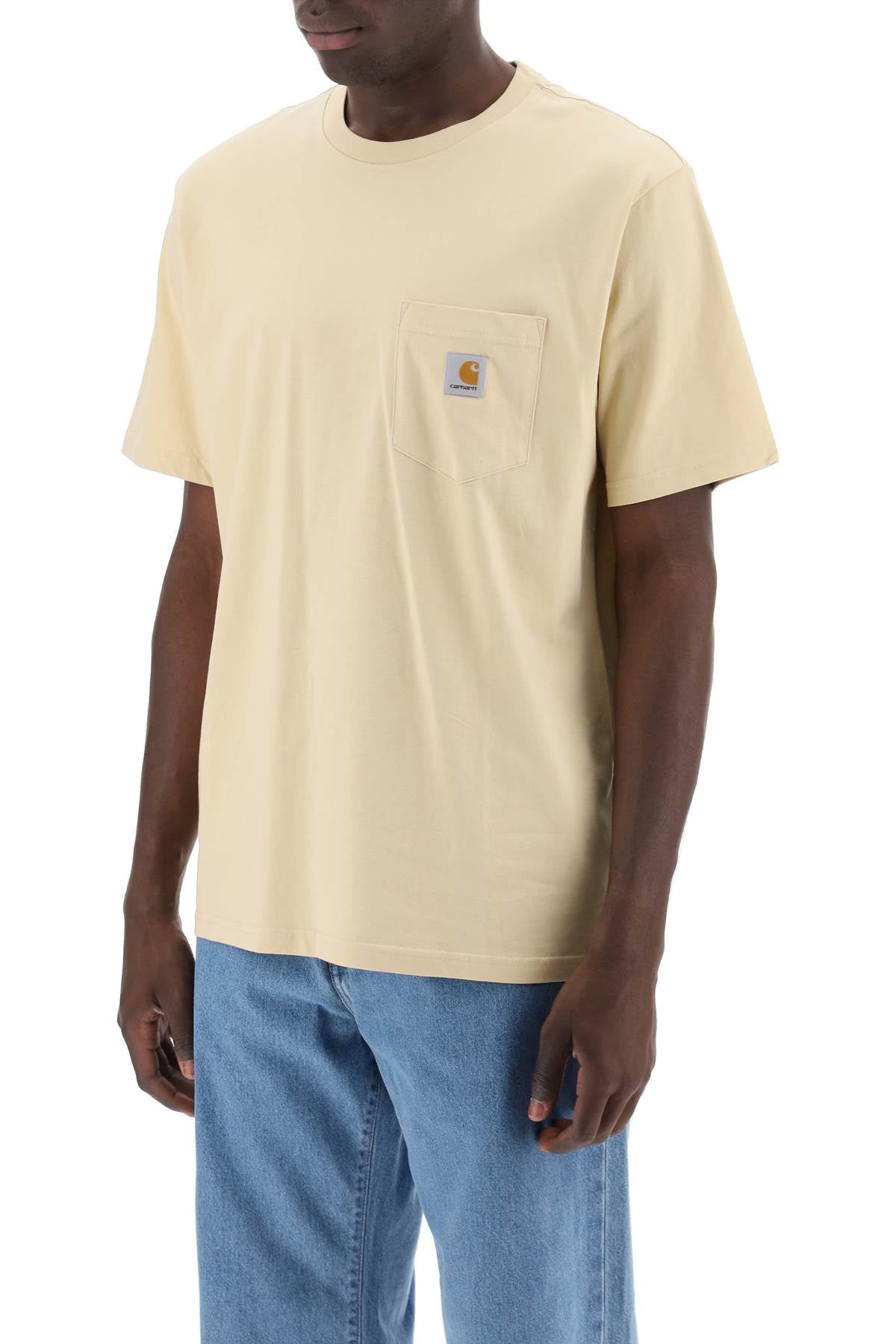 Carhartt Wip T Shirt With Chest Pocket   Neutral