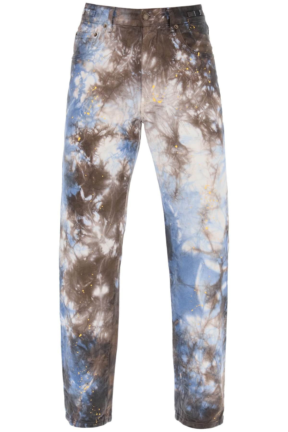 Darkpark Mark Tie Dye Denim Pants   Light Blue