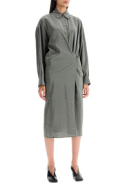 Lemaire Asymmetric Shirt Dress   Green