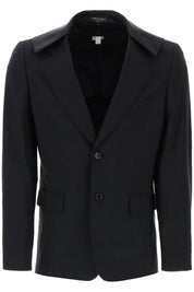 Comme Des Garcons Homme Plus Satin Collar Blazer With Eight   Black