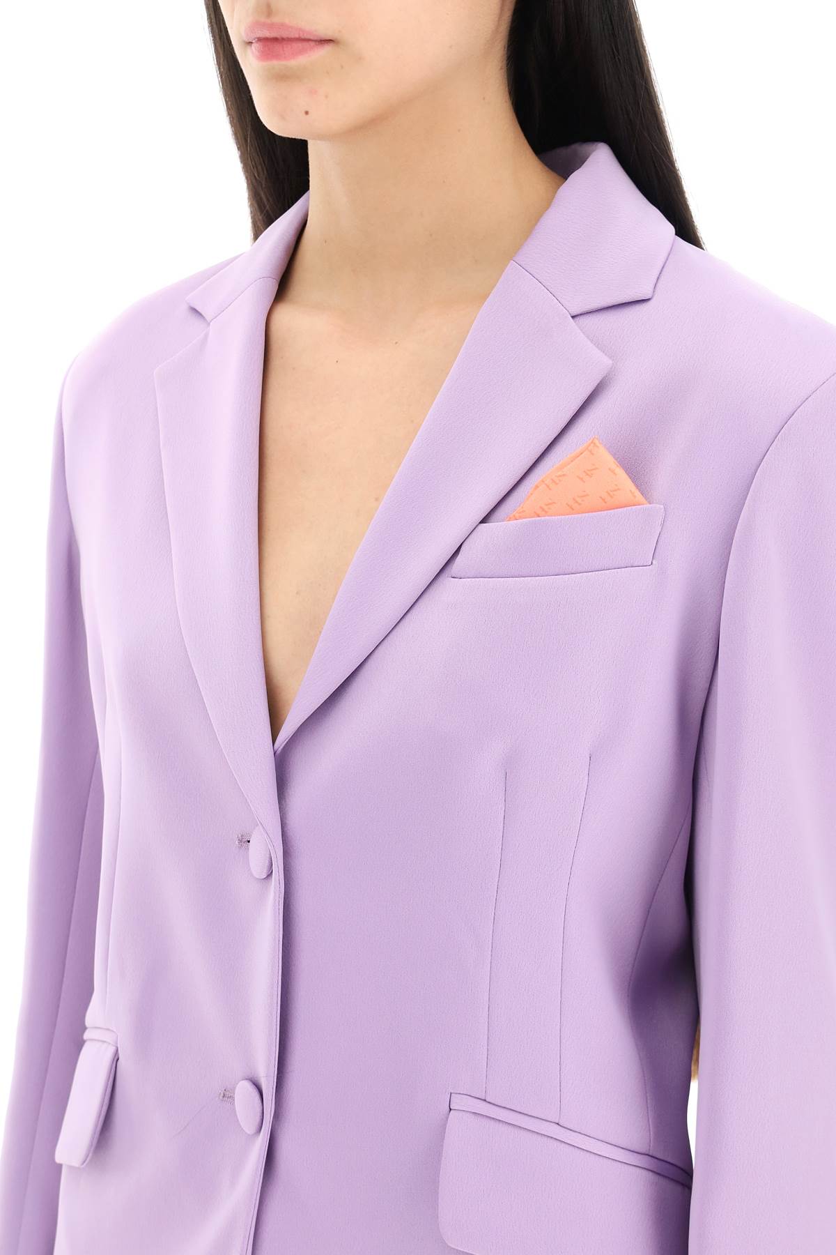 Hebe Studio 'Goldie' Satin Blazer   Purple