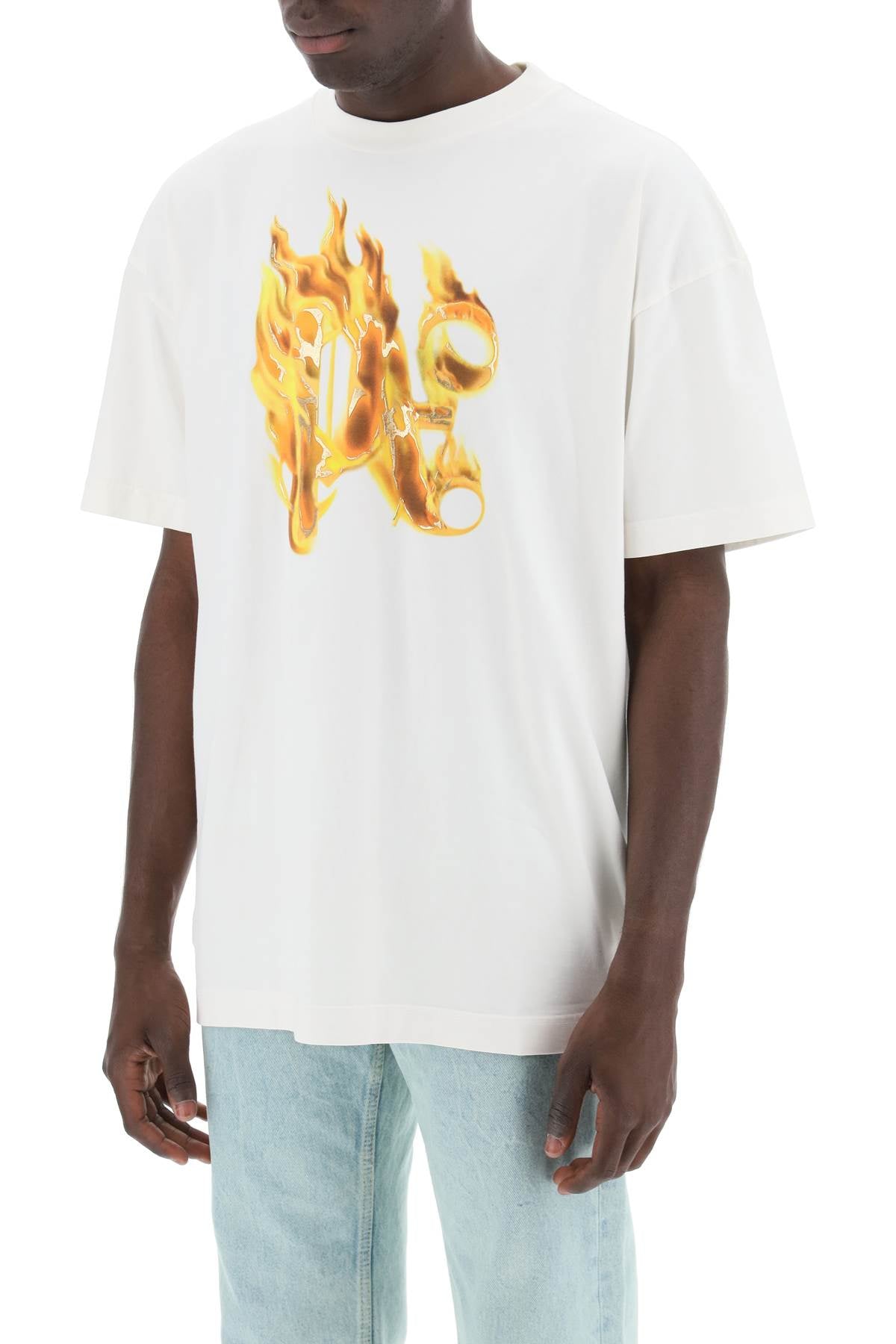 Palm Angels Replace With Double Quoteburning Monogram T   White