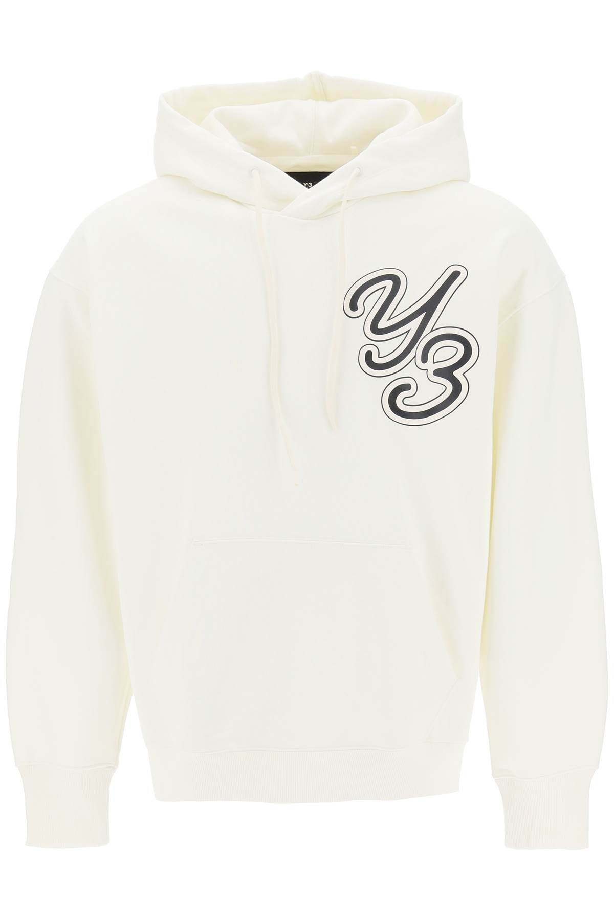 Y 3 Hoodie With Logo Print   White