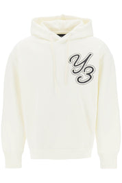 Y 3 Hoodie With Logo Print   White