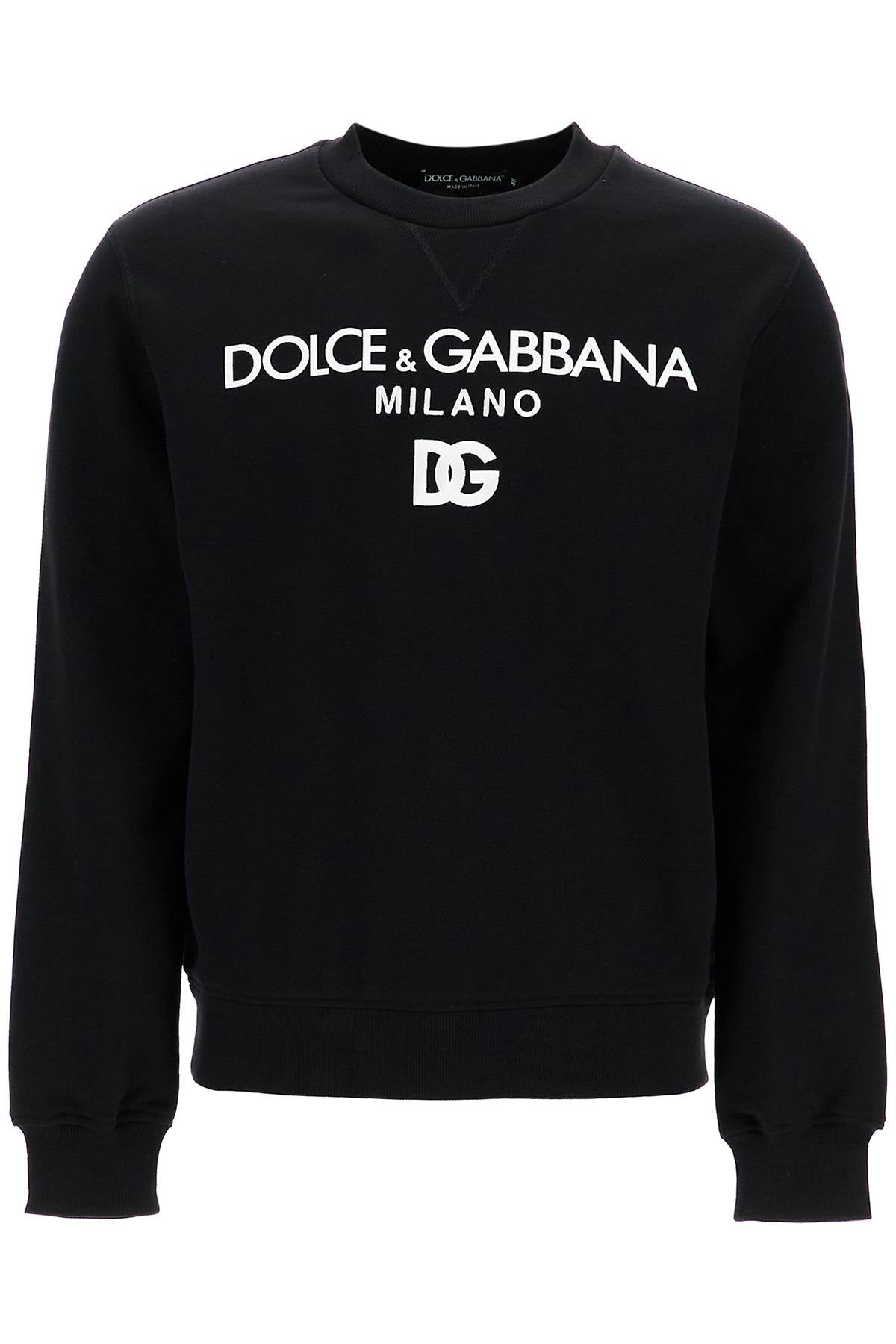 Dolce & Gabbana "round Neck Sweatshirt With Dg Embroidery And Lettering   Black