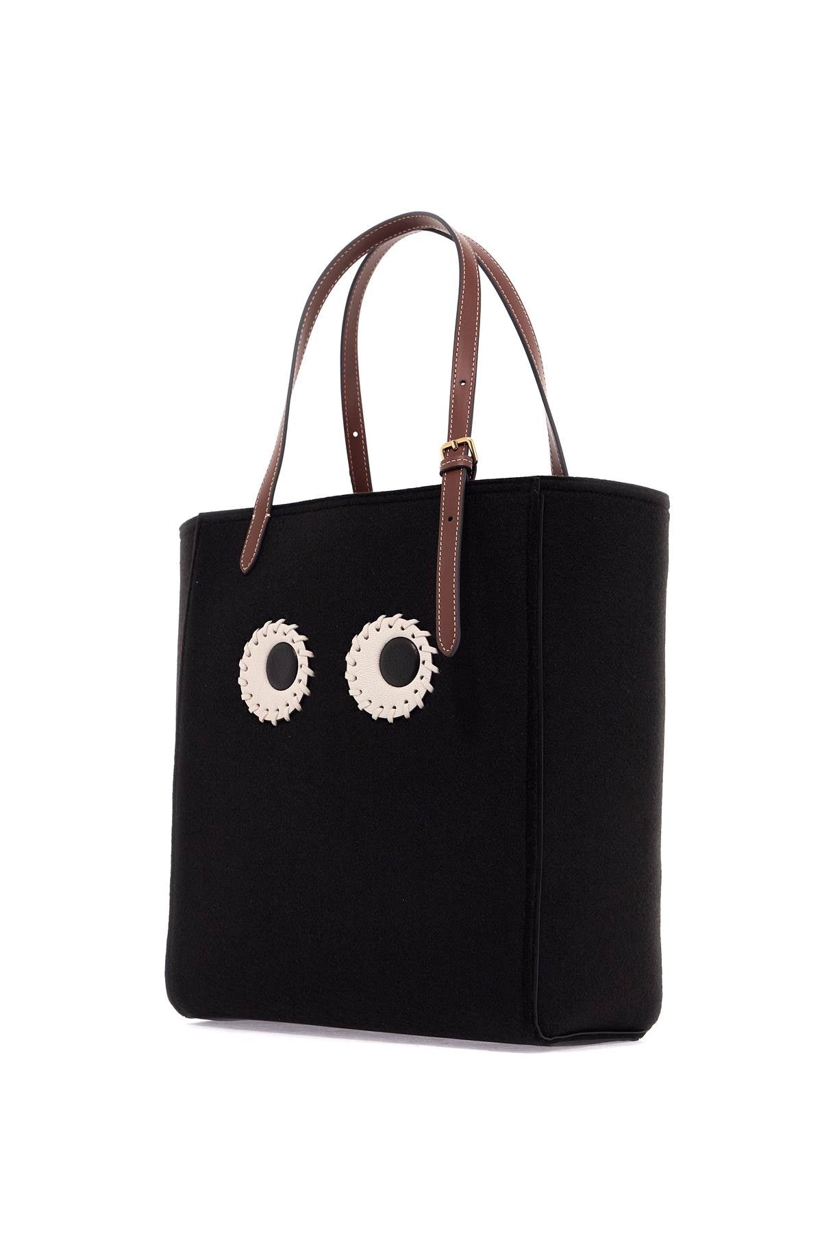 Anya Hindmarch Small Felt Mini Tote Bag With Eye Design***   Black