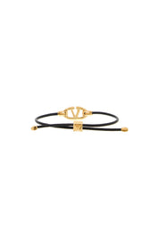 Valentino Garavani Leather Vlogo Bracelet 'The Bold   Gold