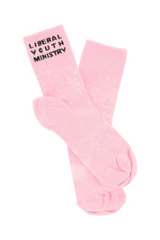 Liberal Youth Ministry Logo Sport Socks   Pink