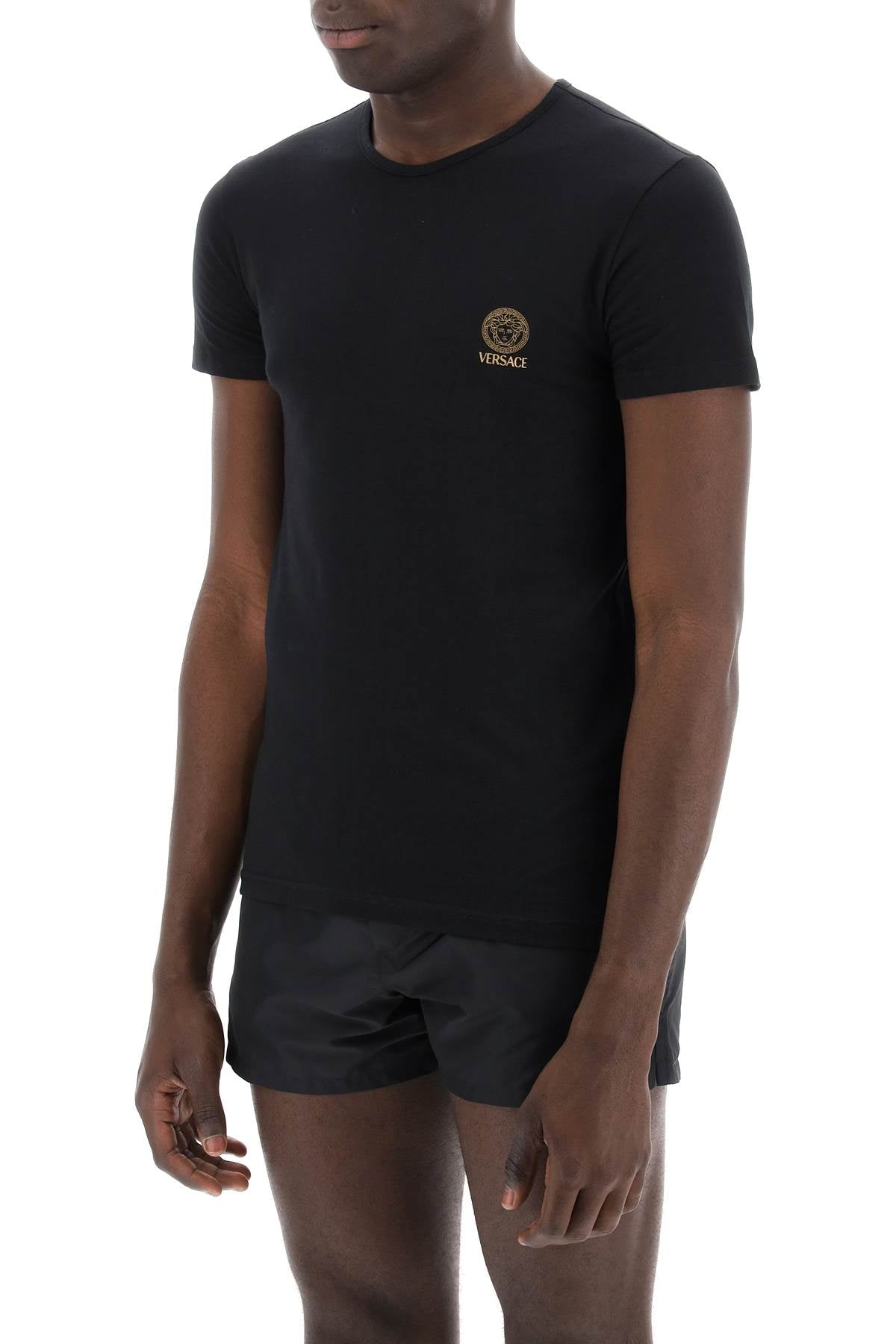 Versace Medusa Underwear T Shirt Bi Pack   Black