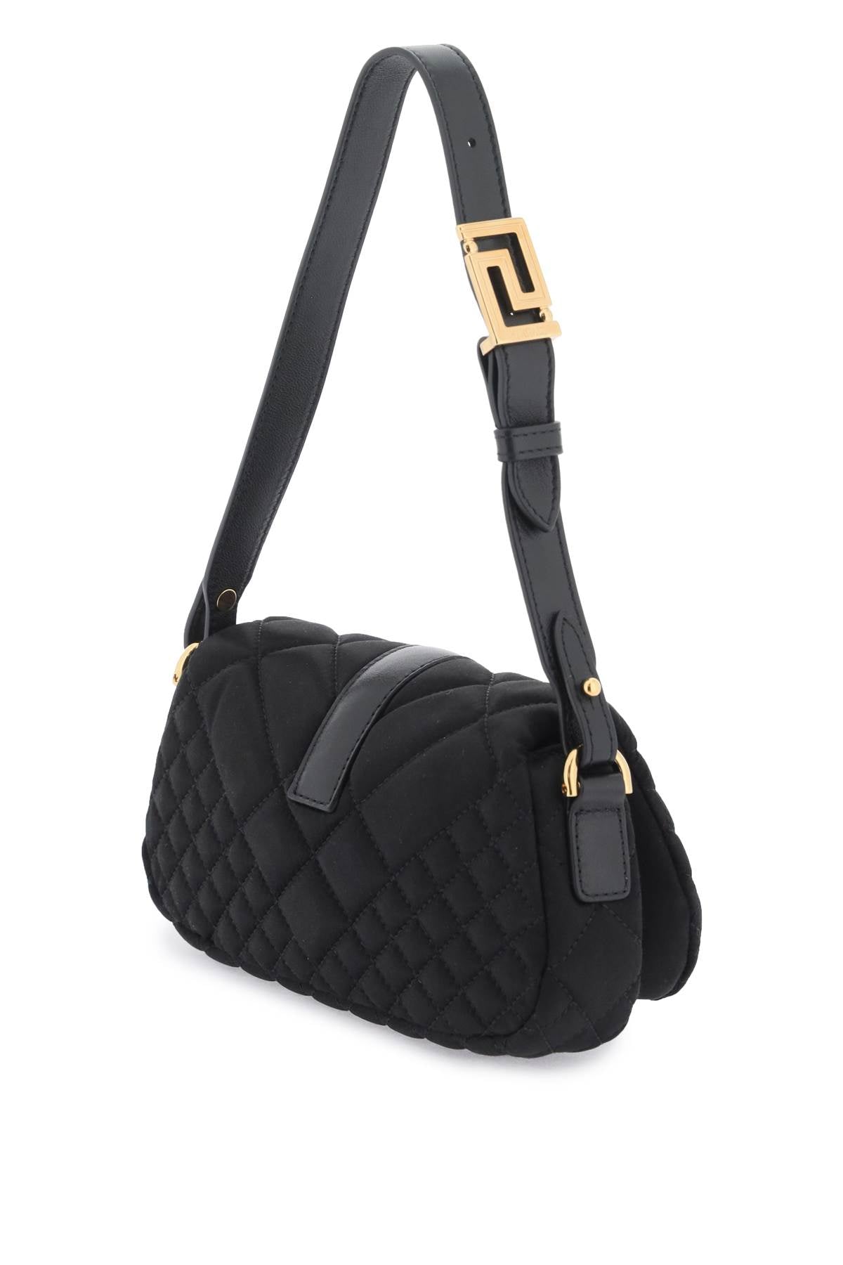 Versace Greca Goddess Satin Mini Bag   Black