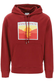 Maison Kitsune Hooded Sweatshirt With Graphic Print   Red