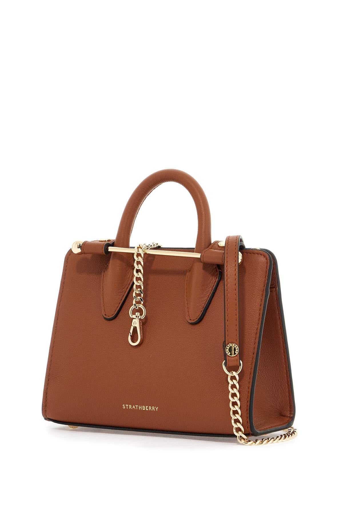 Strathberry Nano Tote Leather Bag   Brown