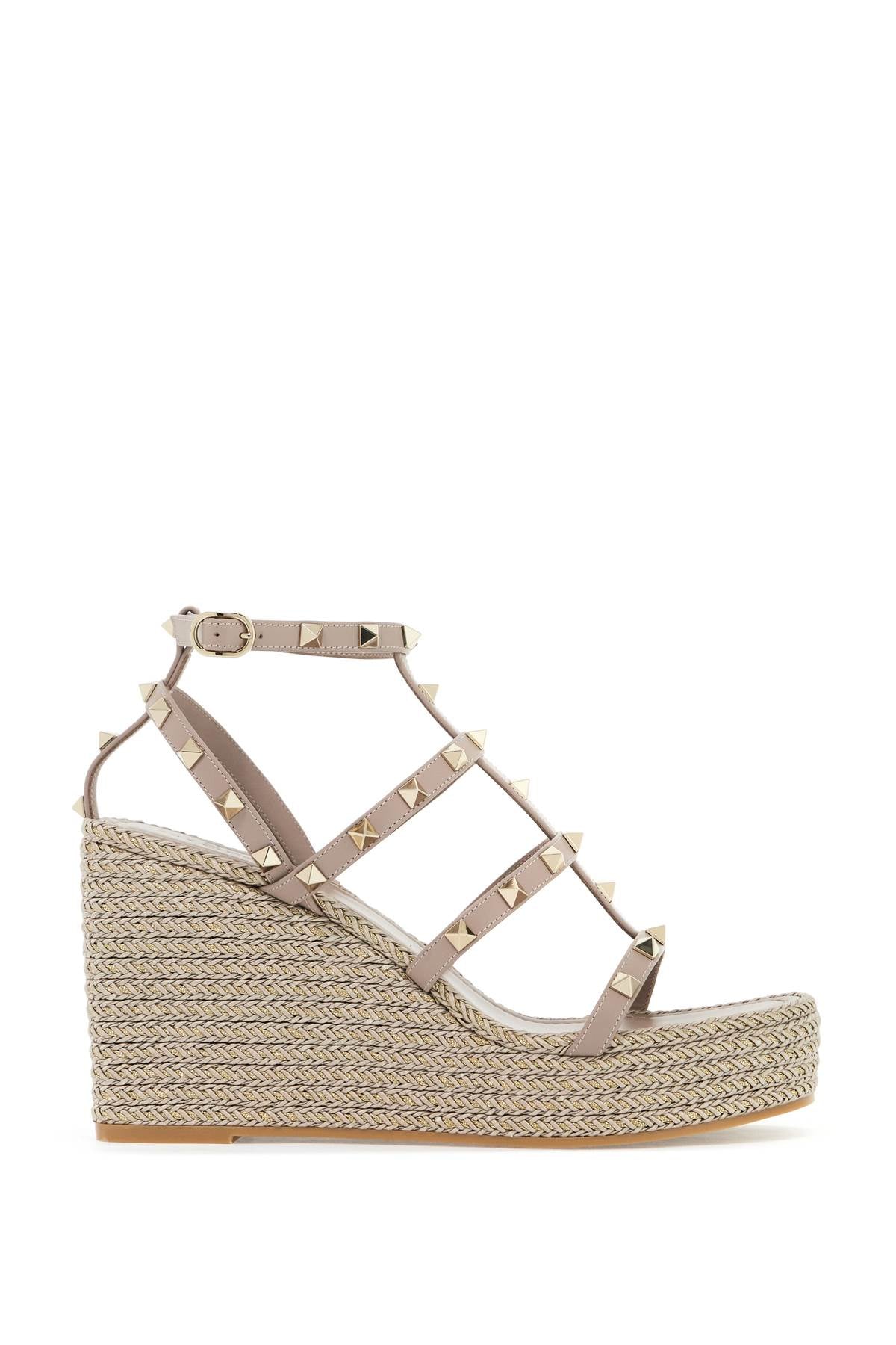 Valentino Garavani Rockstud Wedge Sand   Neutral