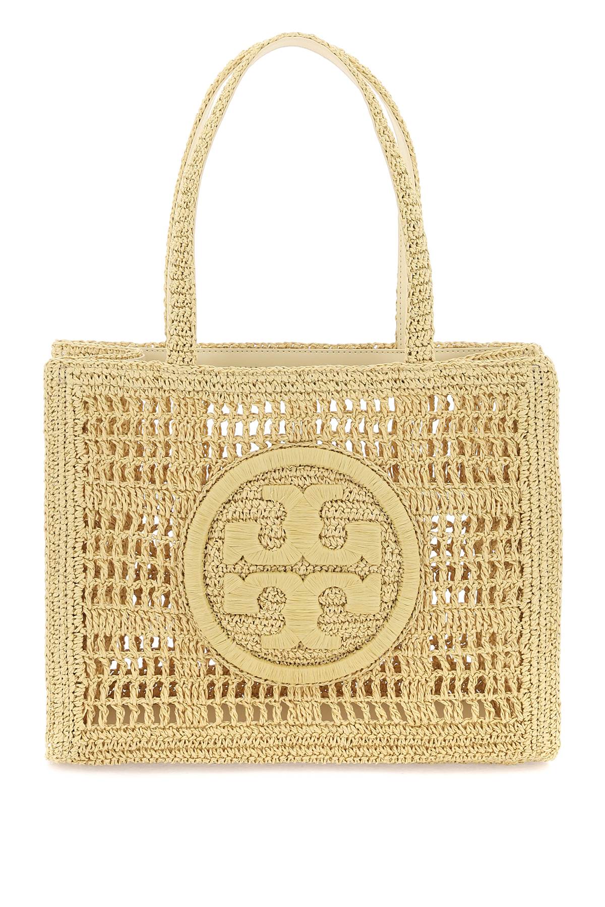 Tory Burch Ella Crochet Raffia Tote Bag In   Neutral