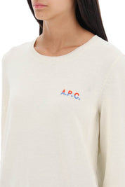 A.P.C. 'Albane' Crew Neck Cotton Sweater   White