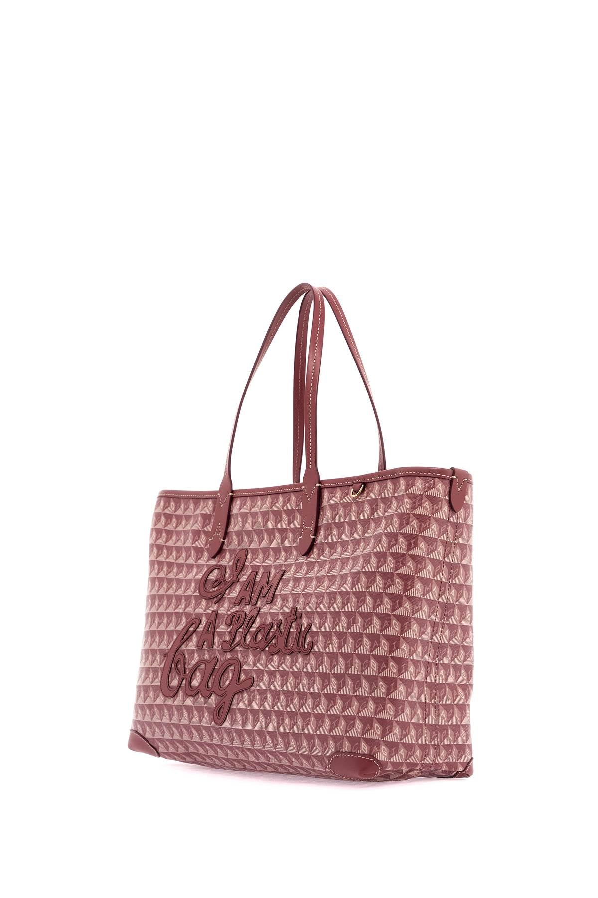 Anya Hindmarch I Am A Plastic Bag Zipped Motif Tote Bag   Pink