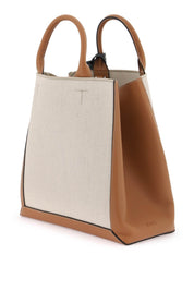 Tod's Canvas & Leather Small Tote Bag   Beige