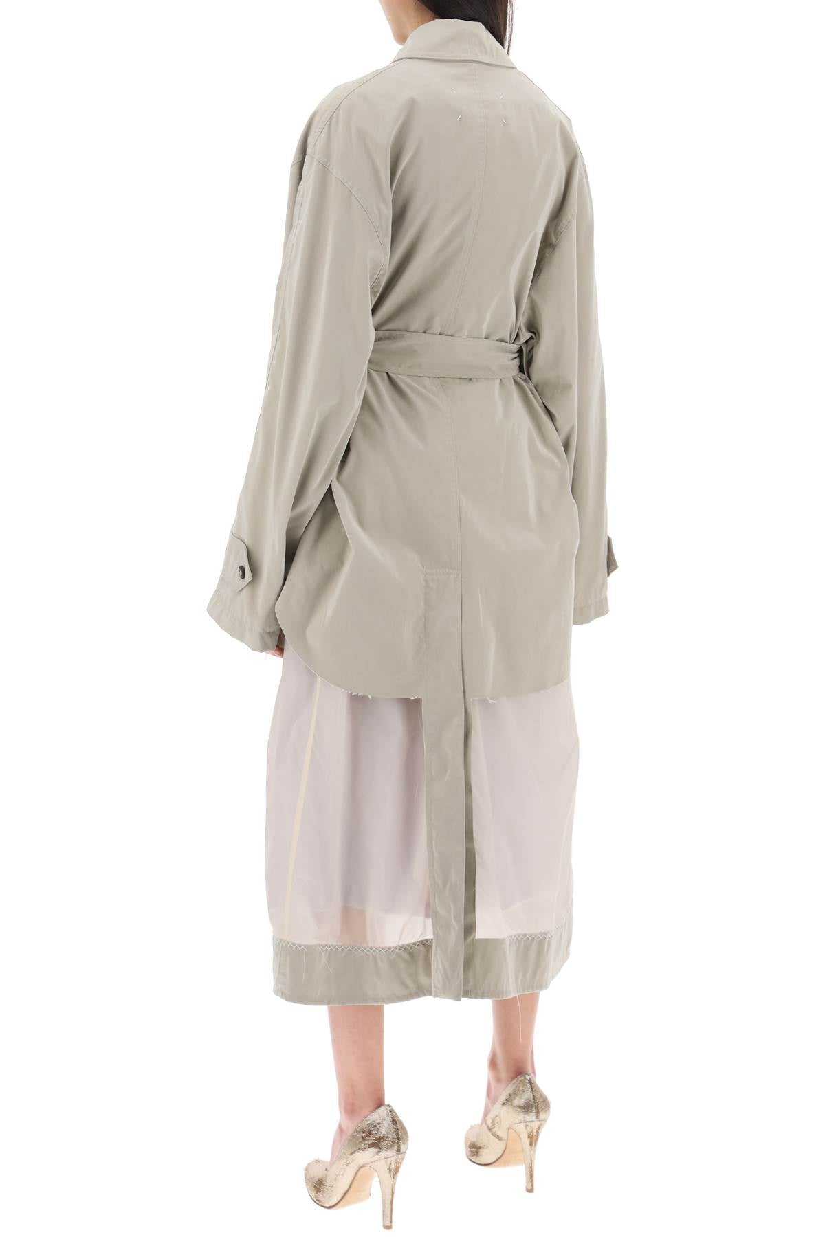 Maison Margiela Reversible Trench Coat With Déco   Neutral