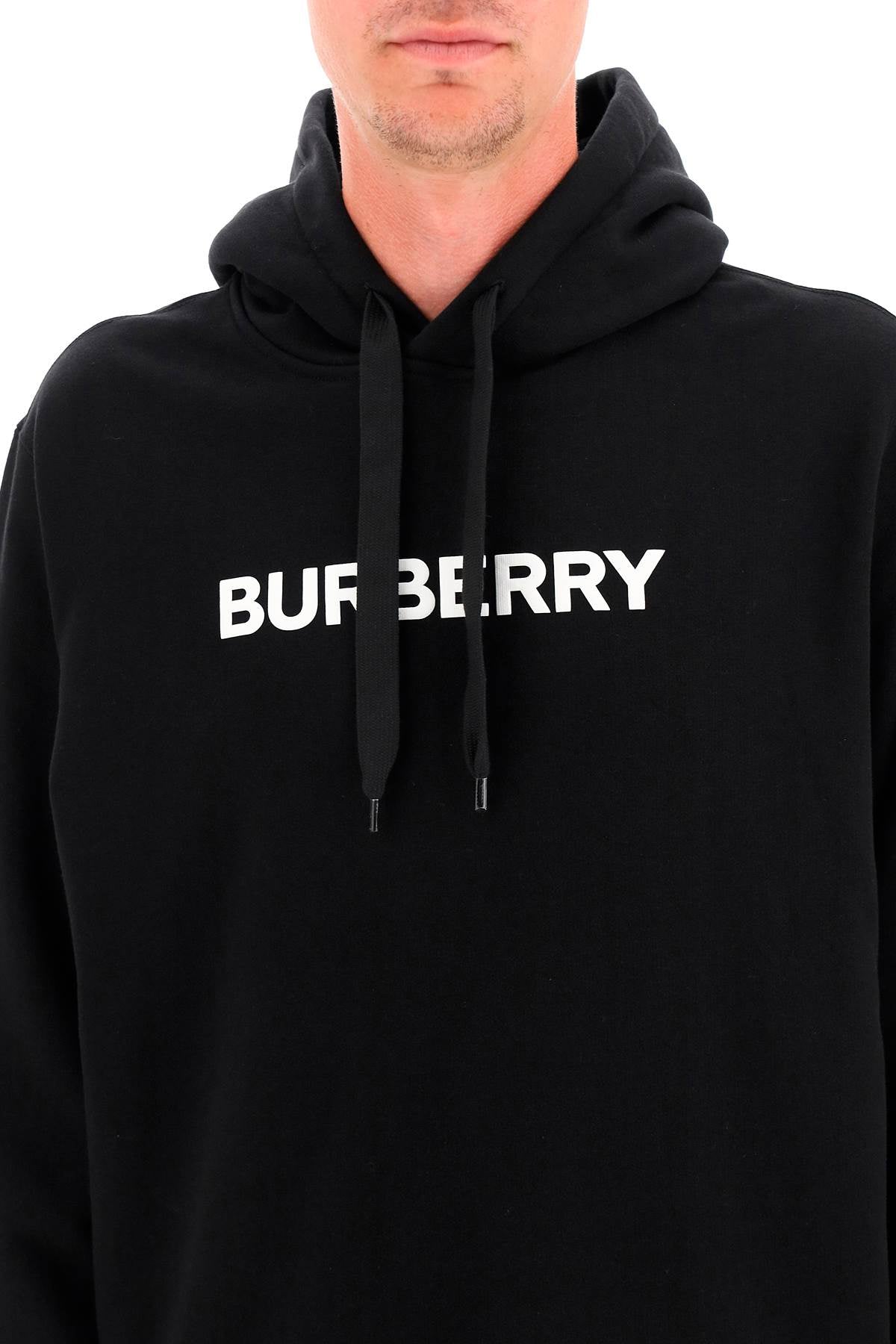 Burberry Ansdell Hoodie With Logo Print   Black