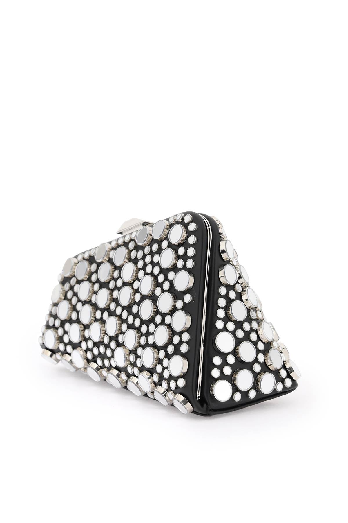 The Attico Mini Midnight Clutch With Mirrored Studs   Silver