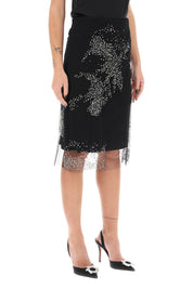 Des Phemmes Diamanté Tulle Skirt   Black