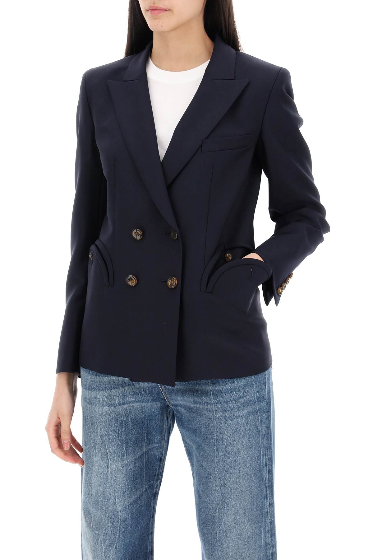 Blaze Milano Replace With Double Quotedouble Breasted Blazer For   Blue