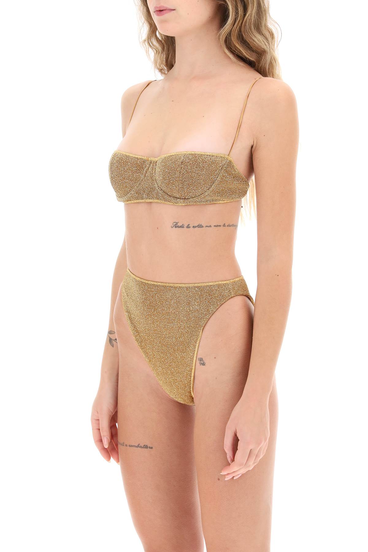 Oséree Lurex Bikini Set   Gold