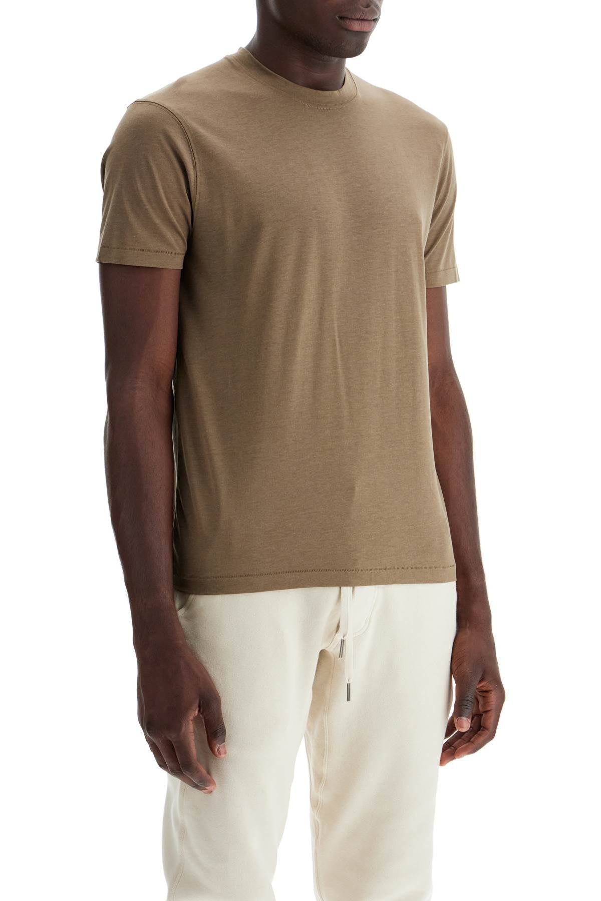 Tom Ford Cottono And Lyocell T Shirt   Khaki