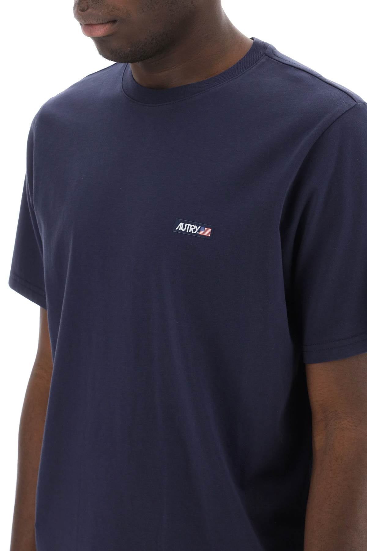 Autry T Shirt With Logo Label   Blue