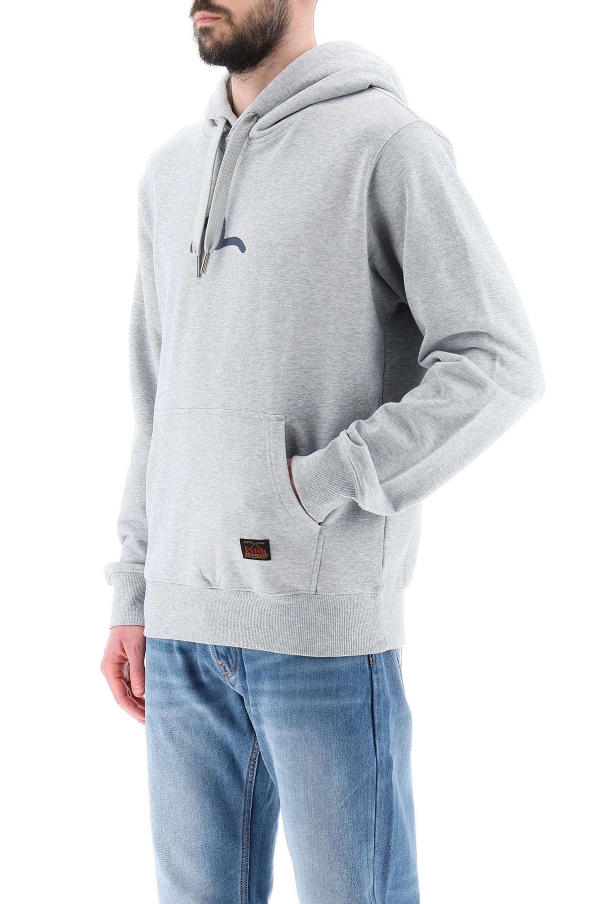 Evisu Seagull Print Hoodie   Grey