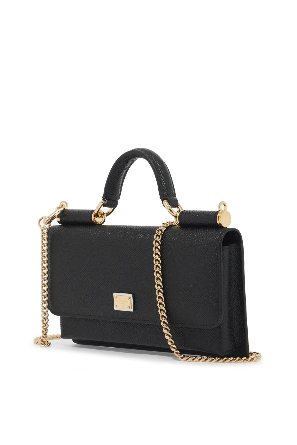 Dolce & Gabbana Mini Dauphine Leather Hand   Black