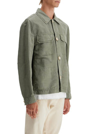 Brunello Cucinelli Linen And Cotton Gabardine Overshirt   Khaki