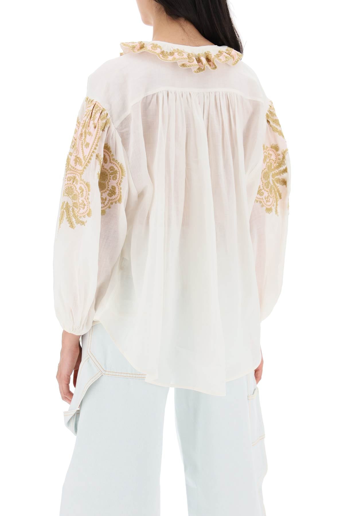 Zimmermann Replace With Double Quoteramie Blouse Made   White