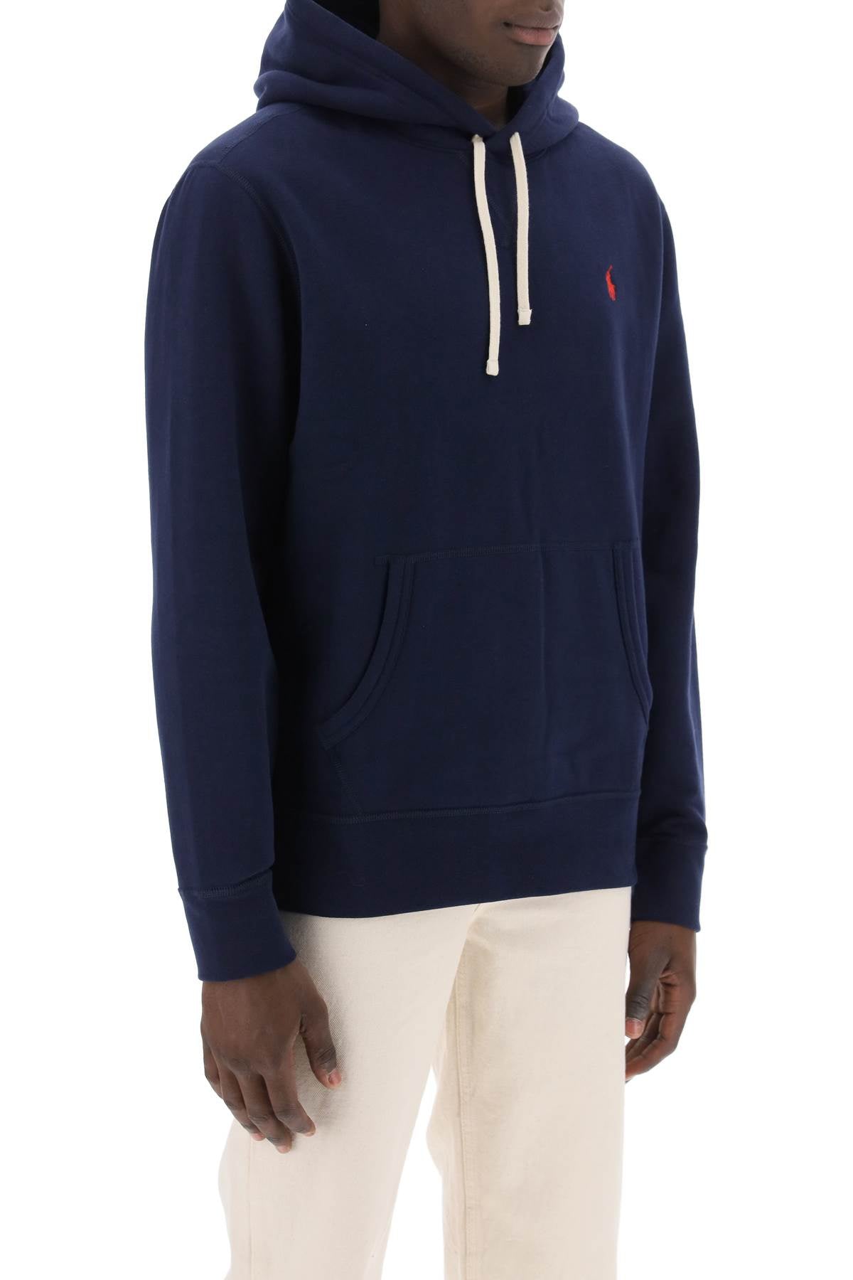 Polo Ralph Lauren Hoodie In Fleece Back Cotton   Blue