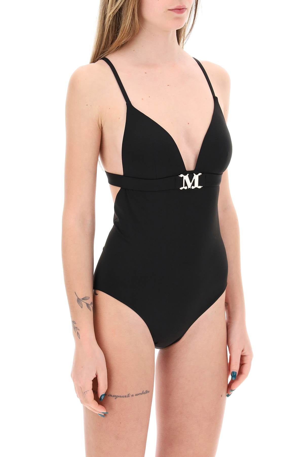 Max Mara Beachwear One Piece Swimsuit With Cup   Black