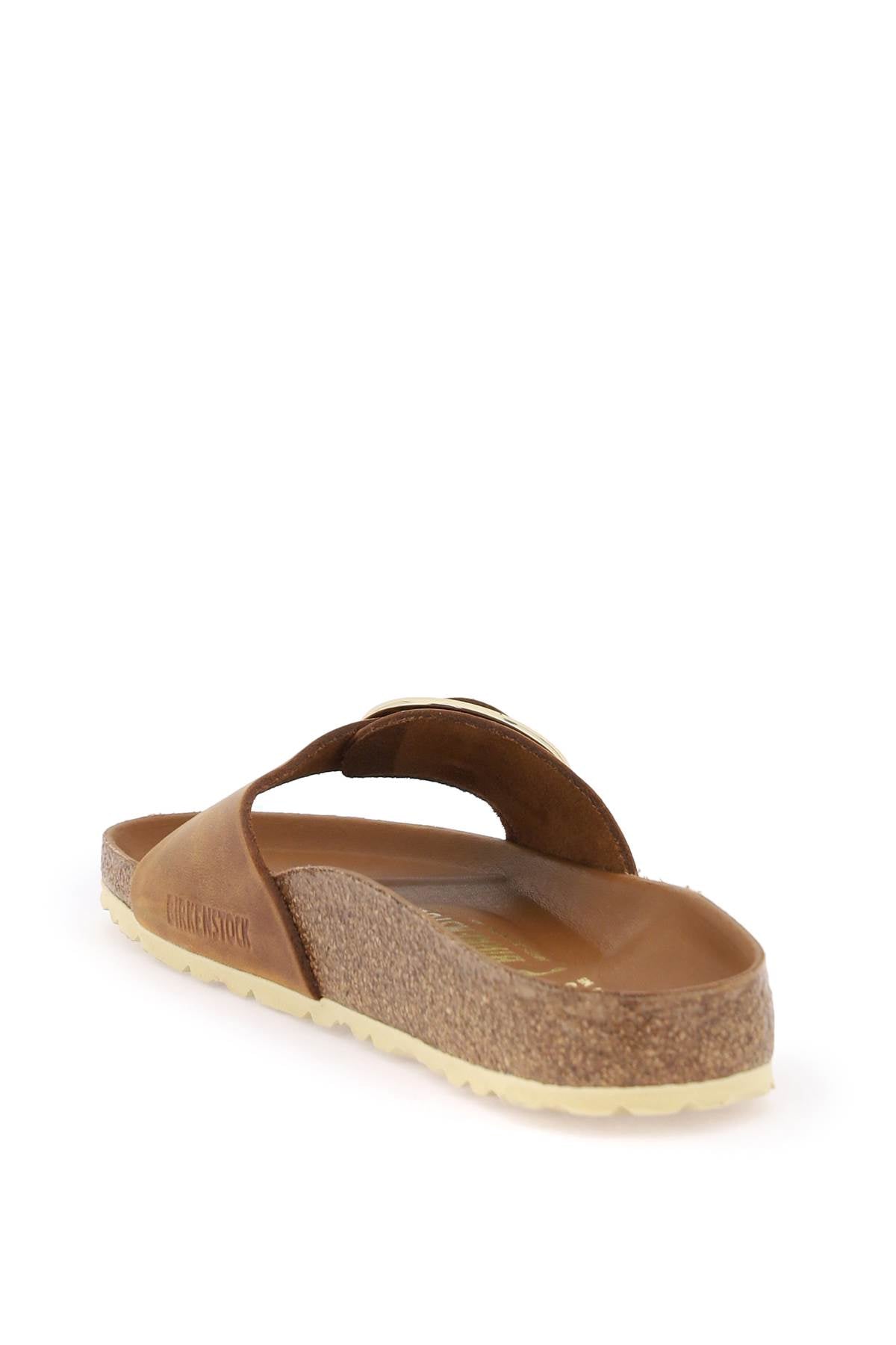 Birkenstock Madrid Big Buckle Slides   Brown