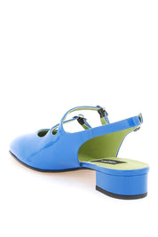 Carel Patent Leather Pêche Slingback Mary Jane   Blue