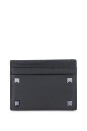 Valentino Garavani Rockstud Leather Card Holder   Black