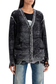 R13 Distressed Detail Cardigan With   Black