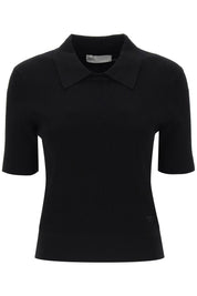 Tory Burch Knitted Polo Shirt   Black