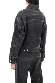 Mm6 Maison Margiela Crinkle Effect Denim Jacket   Grey